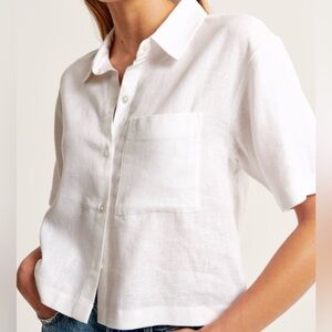 Abercrombie White Linen Top